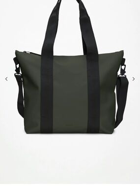 Rains Olive Green waterproof   Tote Bag with Black Straps